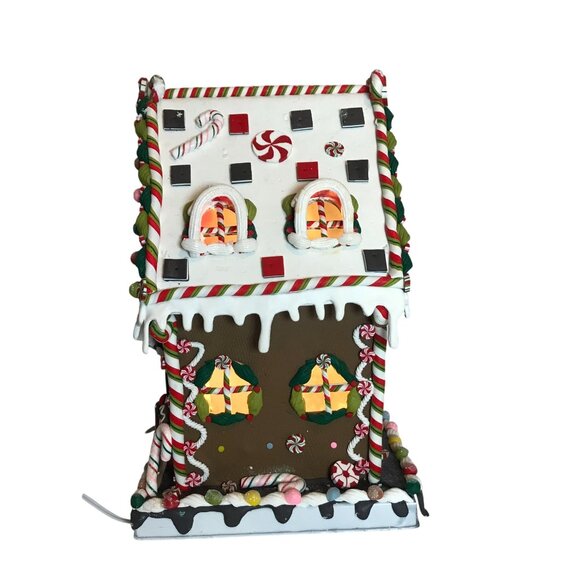 Kurt S. Adler Gingerbread Candy House Light-Up Christmas Decor 13.5" - Picture 3 of 14